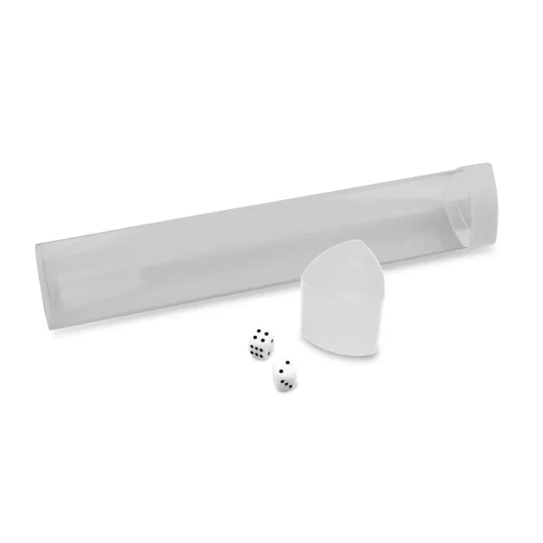 Tubo Porta Playmat BCW Tapa Blanca con 3 Dados Incluídos - Imagen 2