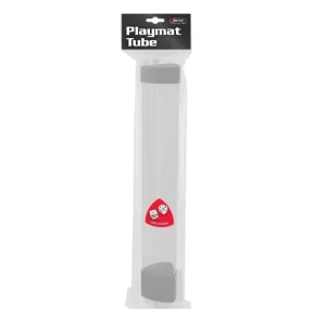Tubo Porta Playmat BCW Tapa Blanca con 3 Dados Incluídos